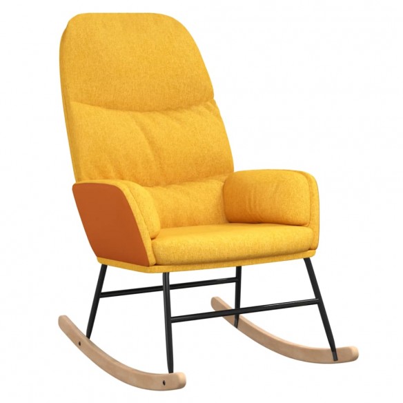 Chaise à bascule Jaune moutarde Tissu