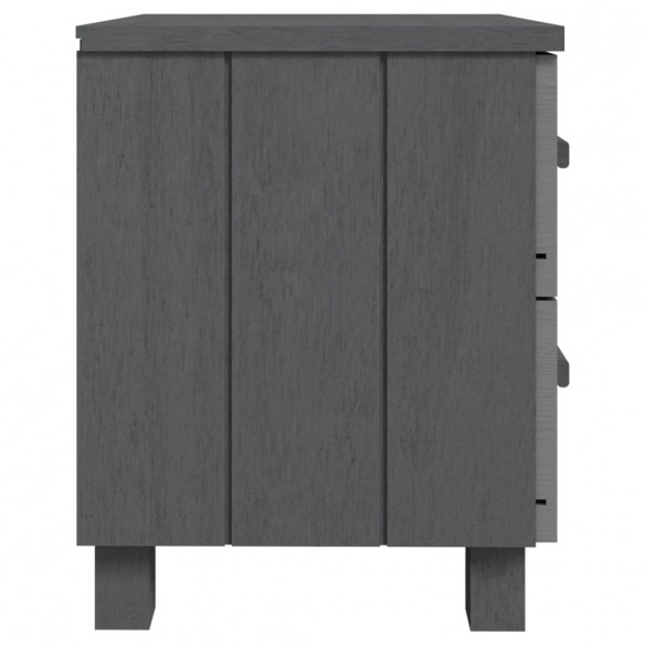 Tables de chevet HAMAR 2pcs Gris foncé 40x35x44,5cm Bois massif