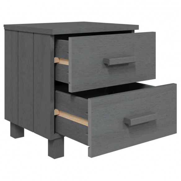 Tables de chevet HAMAR 2pcs Gris foncé 40x35x44,5cm Bois massif