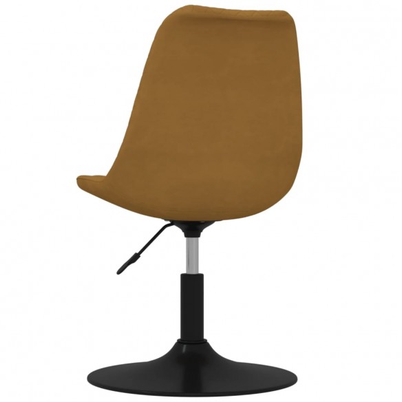 Chaises à dîner pivotantes 4 pcs Marron Velours