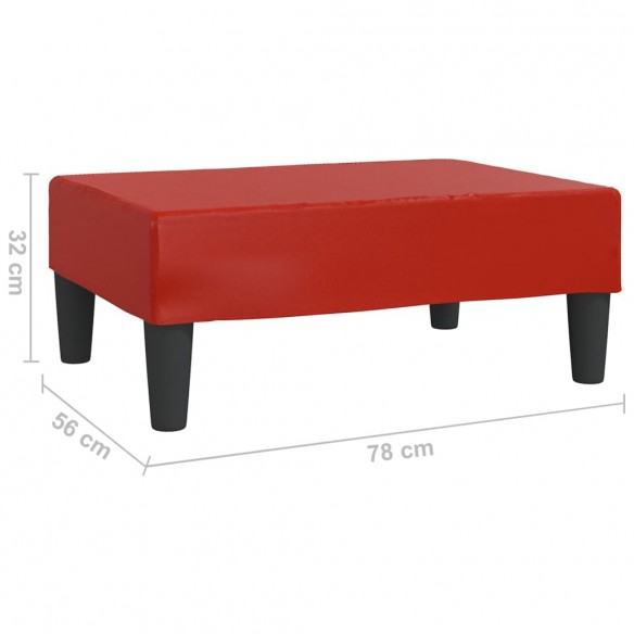 Repose-pied Rouge bordeaux 78x56x32 cm Similicuir