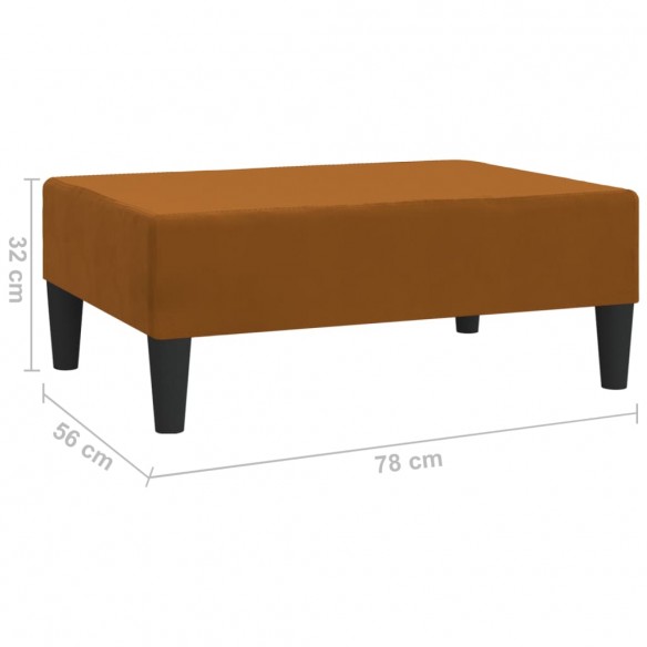 Repose-pied Marron 78x56x32 cm Velours