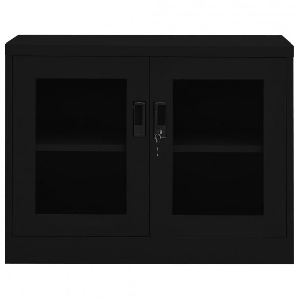 Armoire de bureau Noir 90x40x70 cm Acier