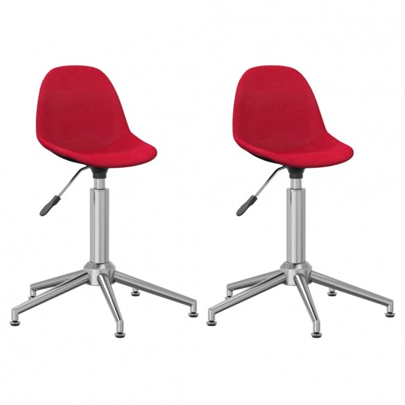 Chaises pivotantes à manger lot de 2 rouge bordeaux tissu