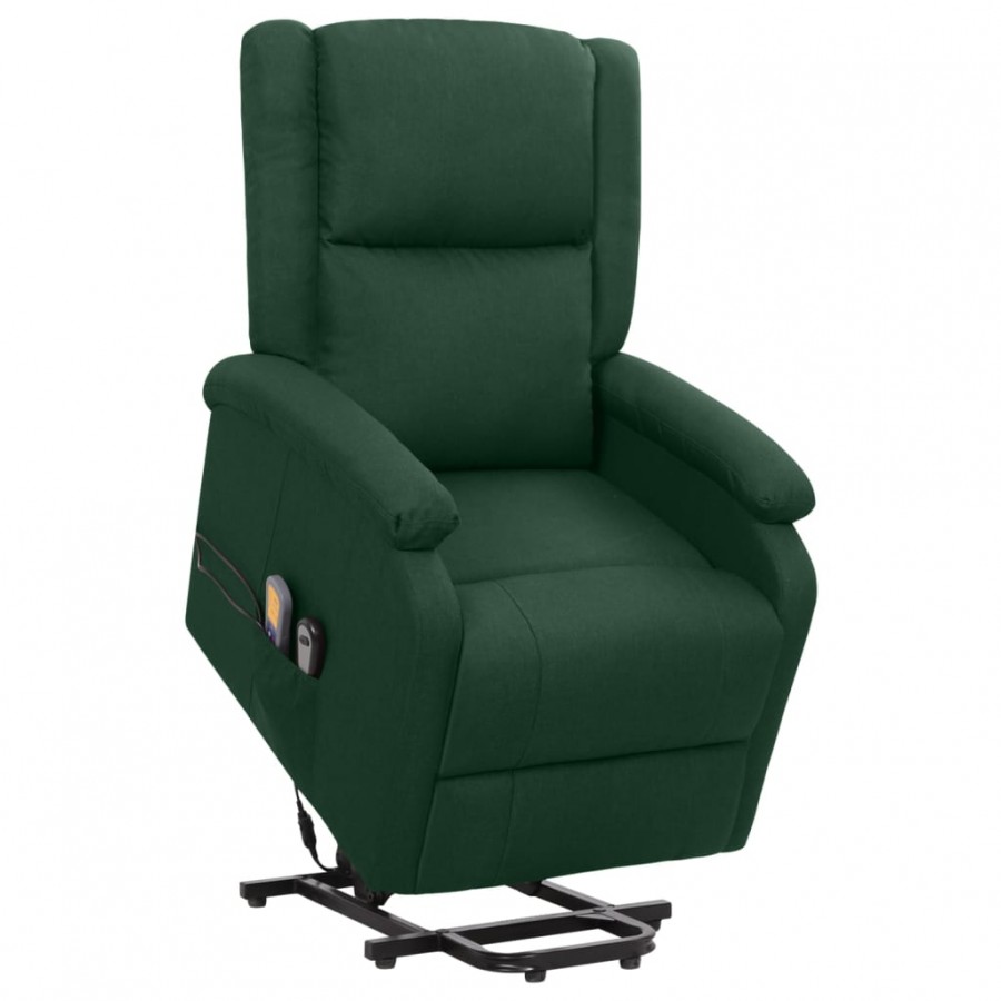 Fauteuil de massage Vert foncé Tissu