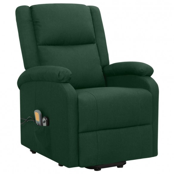 Fauteuil de massage Vert foncé Tissu