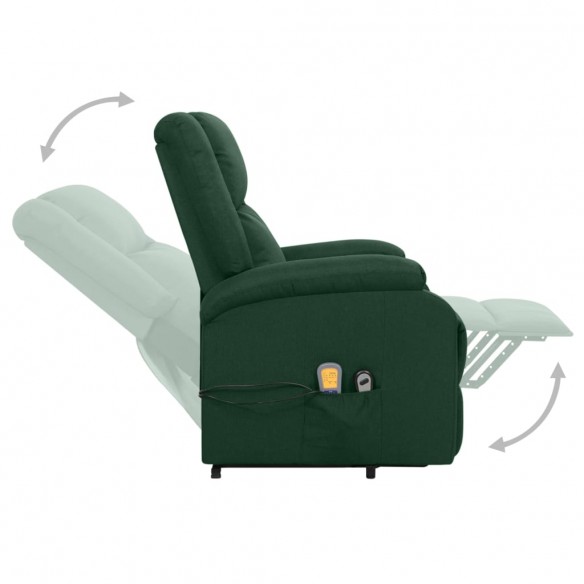 Fauteuil de massage Vert foncé Tissu