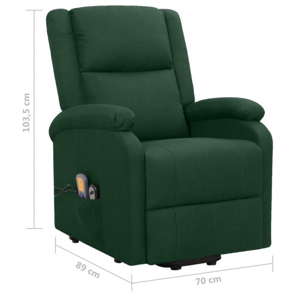 Fauteuil de massage Vert foncé Tissu