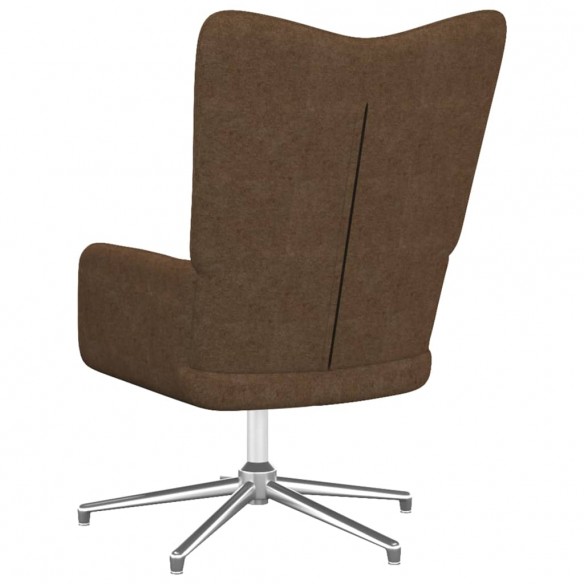 Chaise de relaxation avec tabouret Marron Tissu