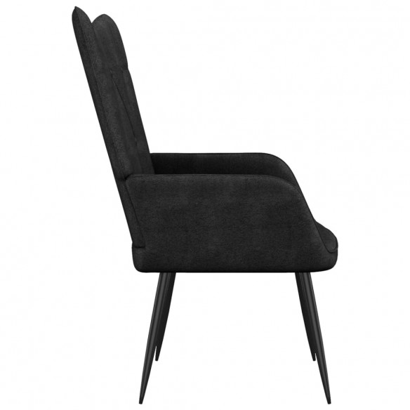 Chaise de relaxation Noir Tissu