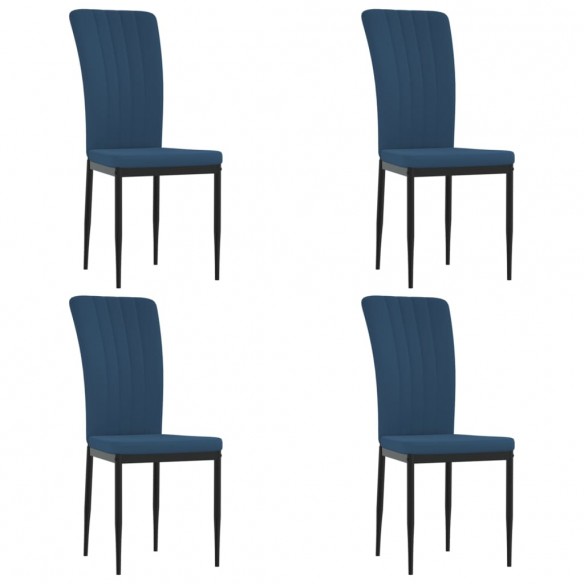 Chaises à manger lot de 4 Bleu Velours