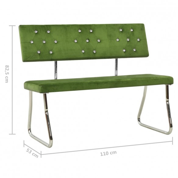 Banc 110 cm Vert clair Velours