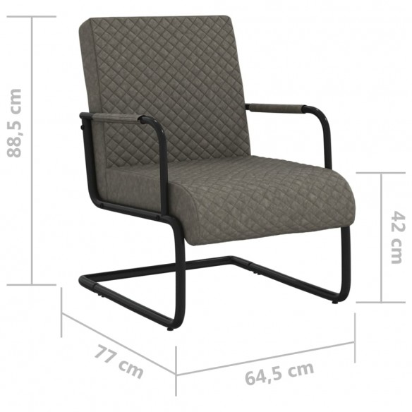 Chaise cantilever Gris foncé Similicuir