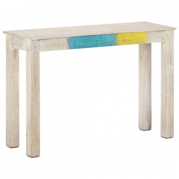 Table console Blanc 115x35x77 cm Bois de manguier brut