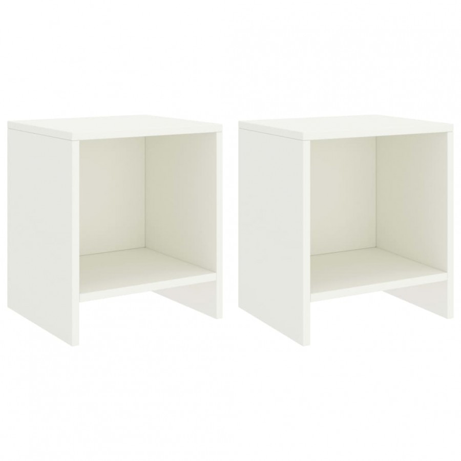 Tables de chevet 2 pcs Blanc 35x30x40 cm Bois de pin massif