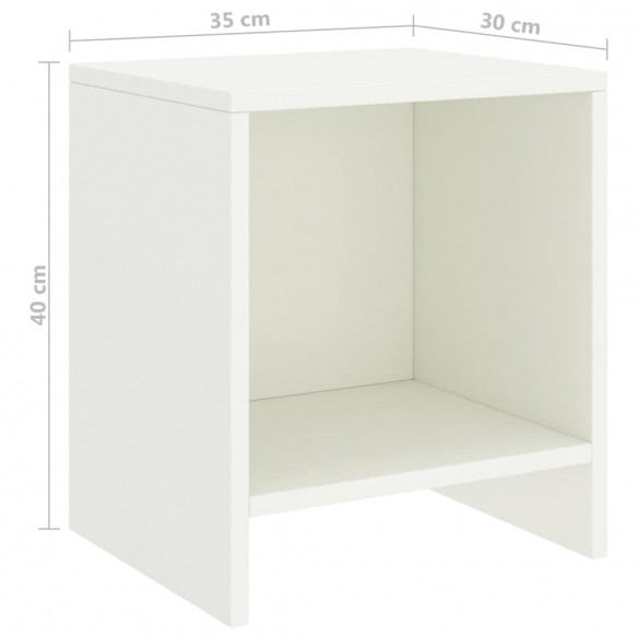 Tables de chevet 2 pcs Blanc 35x30x40 cm Bois de pin massif