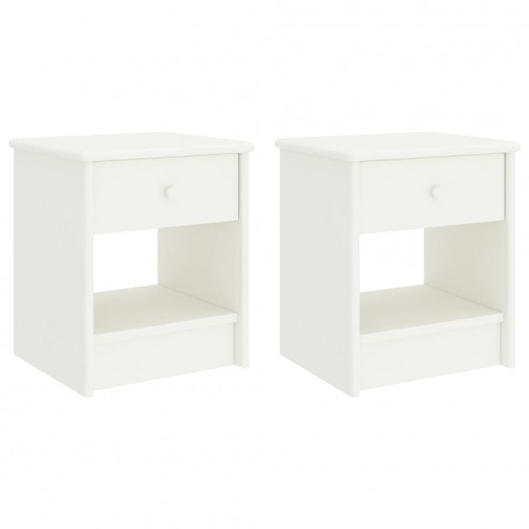 Tables de chevet 2 pcs Blanc 35x30x40 cm Bois de pin massif