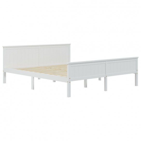 Cadre de lit Blanc Bois de pin massif 180x200 cm