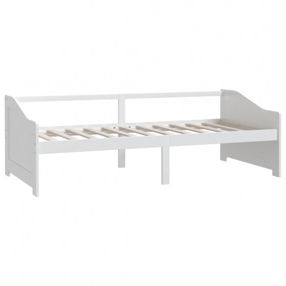 Lit de repos 3 places Blanc Bois de pin massif 90x200 cm