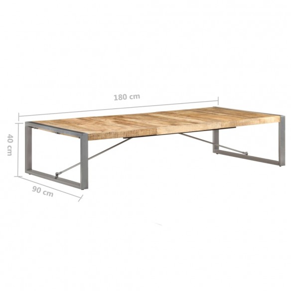 Table basse 180x90x40 cm Bois de manguier brut