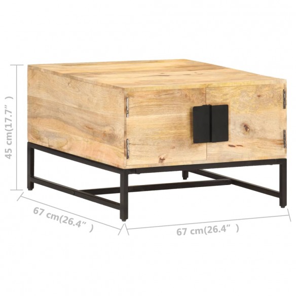 Table basse 67x67x45 cm Bois de manguier massif