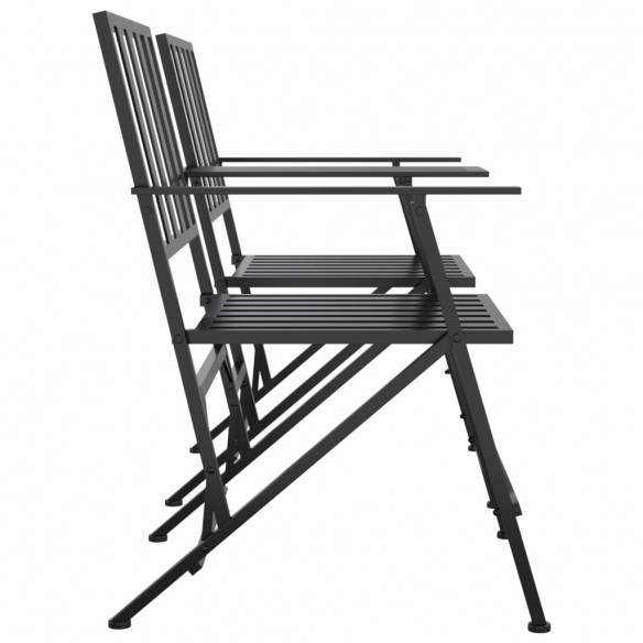 Banc de jardin 2 places pliable 137 cm Noir Acier