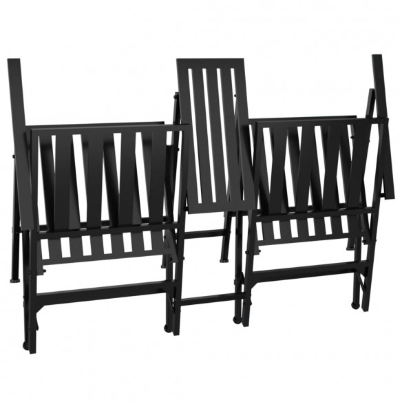 Banc de jardin 2 places pliable 137 cm Noir Acier