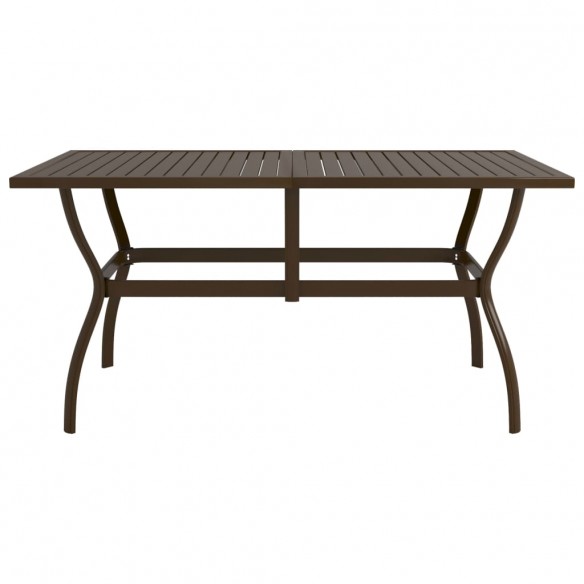 Table de jardin Marron 140x80x72 cm Acier