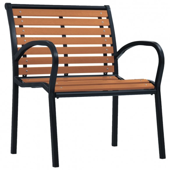 Chaises de jardin 2 pcs Acier et WPC Noir et marron