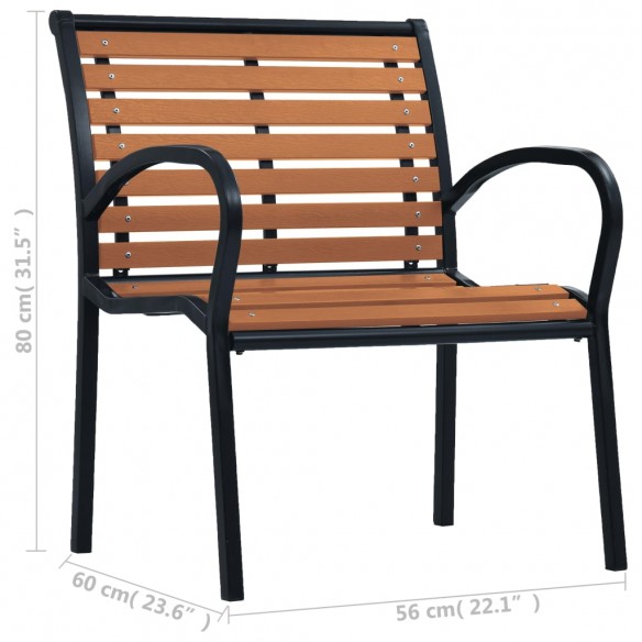 Chaises de jardin 2 pcs Acier et WPC Noir et marron