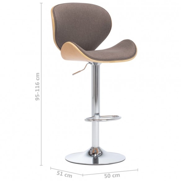 Tabouret de bar Taupe Tissu