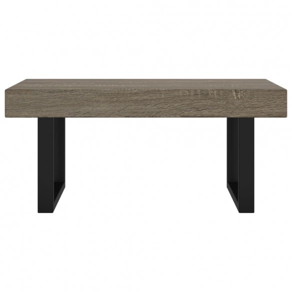 Table basse Gris et noir 90x45x40 cm MDF et fer