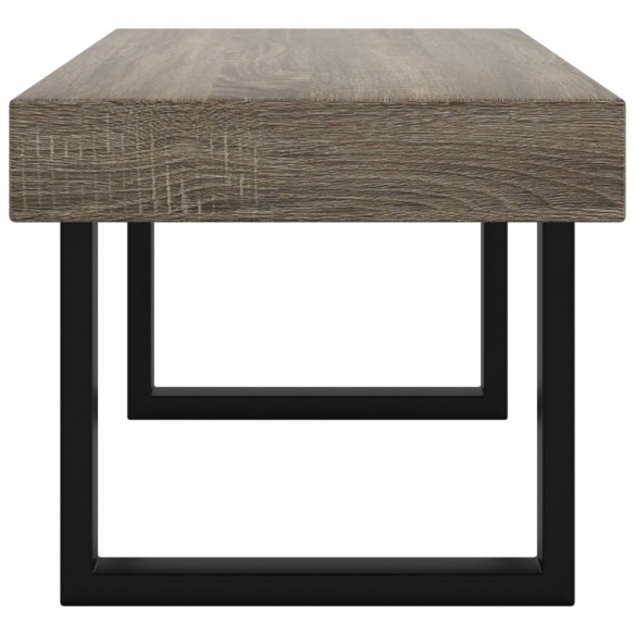 Table basse Gris et noir 90x45x40 cm MDF et fer