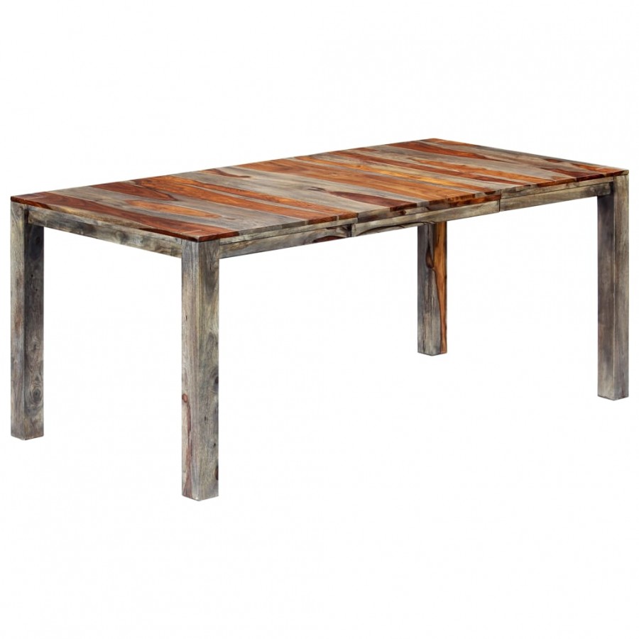 Table de salle à manger Gris 180x90x76 cm Bois solide