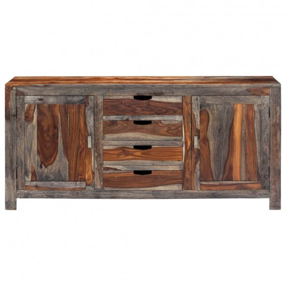 Buffet Gris 160 x 40 x 75 cm Bois de Sesham massif