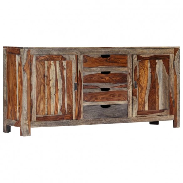 Buffet Gris 160 x 40 x 75 cm Bois de Sesham massif