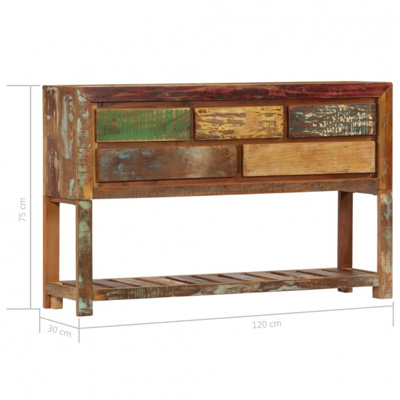 Buffet 120x30x75 cm Bois de récupération solide