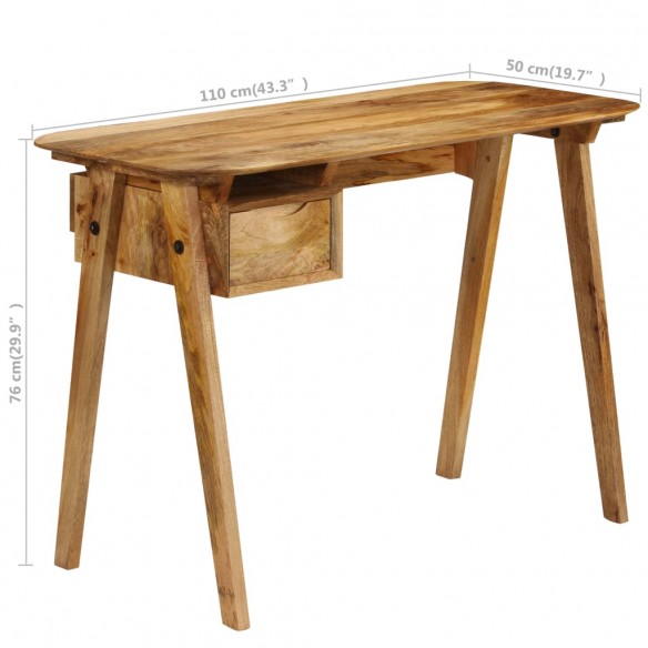 Bureau 110 x 50 x 76 cm Bois de manguier massif