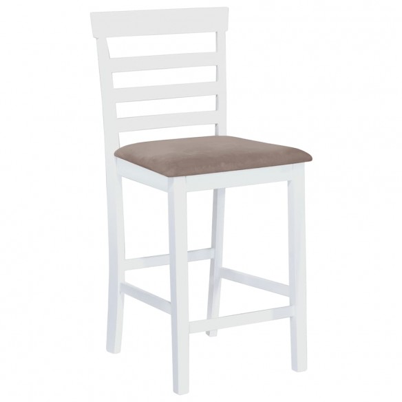 Chaises de bar lot de 2 blanc tissu