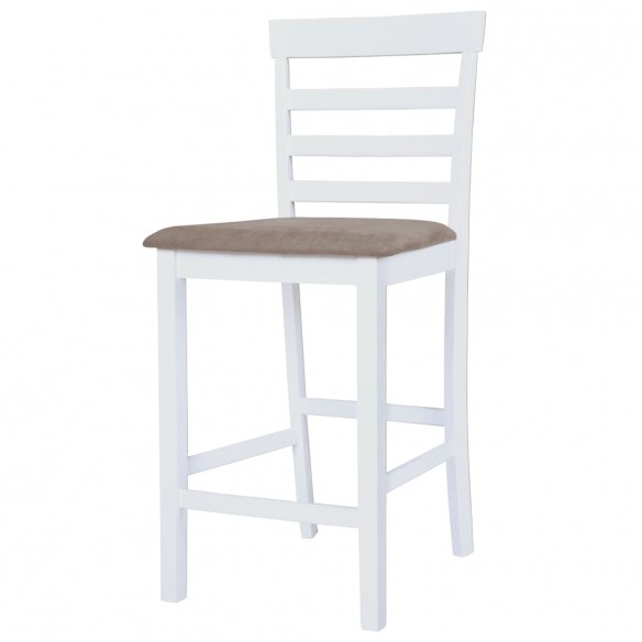 Chaises de bar lot de 2 blanc tissu