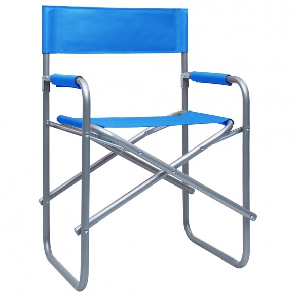 Chaises de metteur en scène 2 pcs Acier Bleu