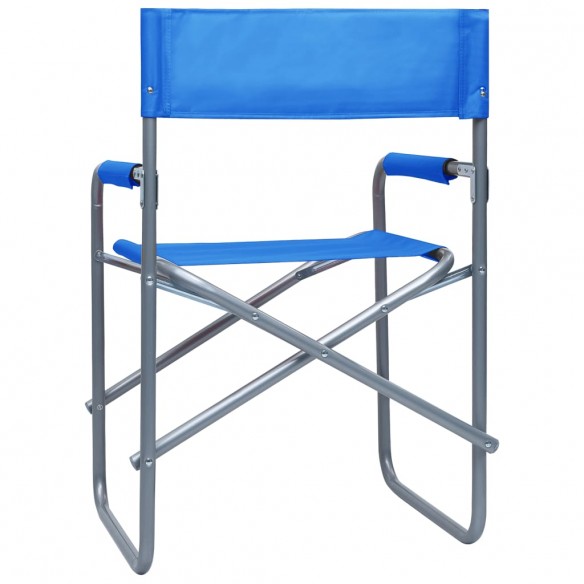 Chaises de metteur en scène 2 pcs Acier Bleu