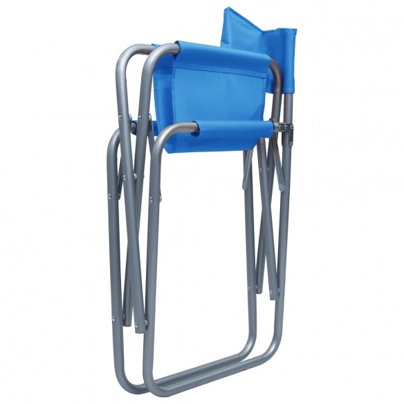 Chaises de metteur en scène 2 pcs Acier Bleu