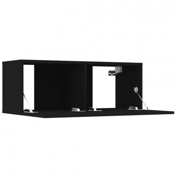 Ensemble de meubles TV 7 pcs Noir Bois d'ingénierie