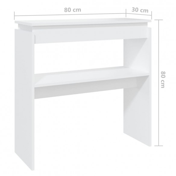 Table console Blanc 80x30x80 cm Aggloméré