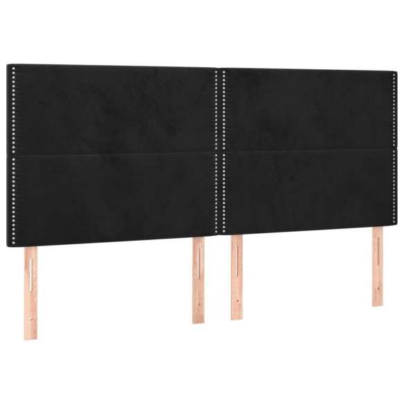 Têtes de lit 4 pcs Noir 100x5x78/88 cm Velours