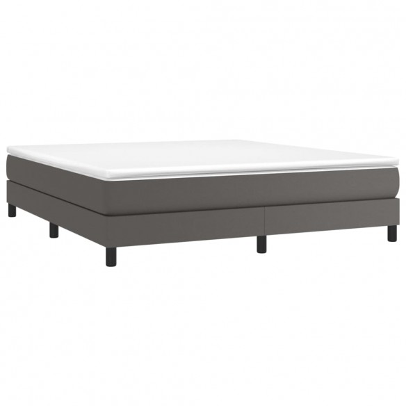 Cadre de lit avec matelas Gris 160x200 cm Similicuir