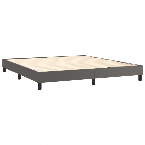 Cadre de lit avec matelas Gris 160x200 cm Similicuir