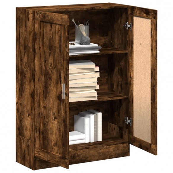 Bibliothèque chêne fumé 82,5x30,5x115 cm bois d'ingénierie