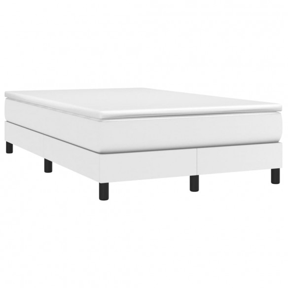 Cadre de lit avec matelas Blanc 120x200cm Similicuir